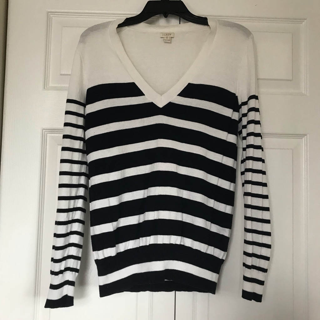 J. Crew V-Neck Striped Sweater
